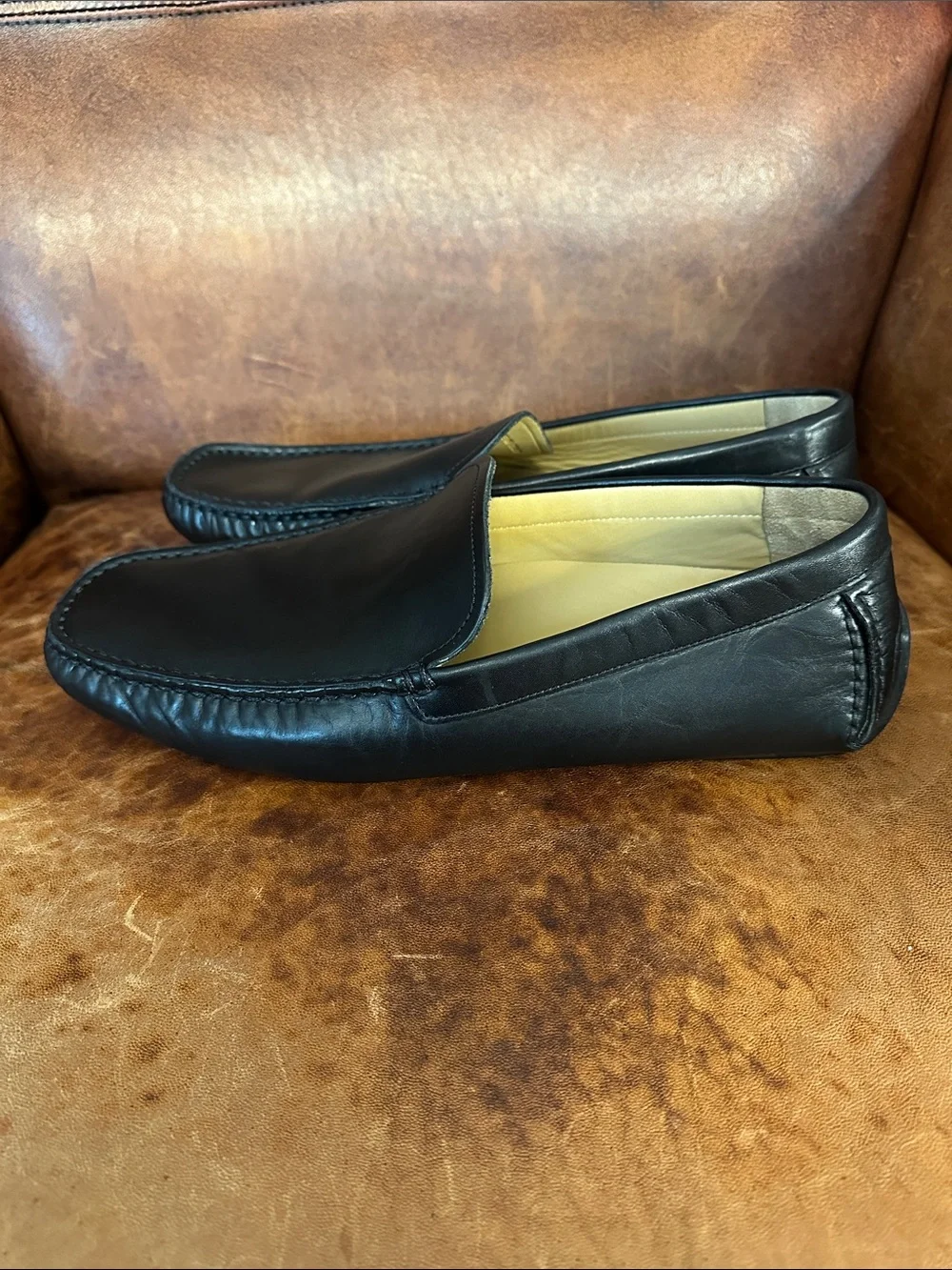 Bally Walton Black Leather Slip-On Driving Loafers Made in Italy